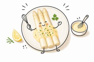Asperges blanches, calibres et cuisson